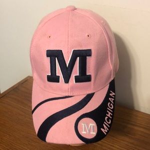 Pink and Navy University of Michigan Baseball Cap